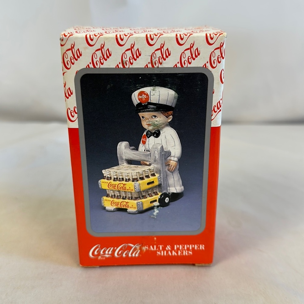 COCA COLA DELIVERY MAN SALT and PEPPER SHAKERS